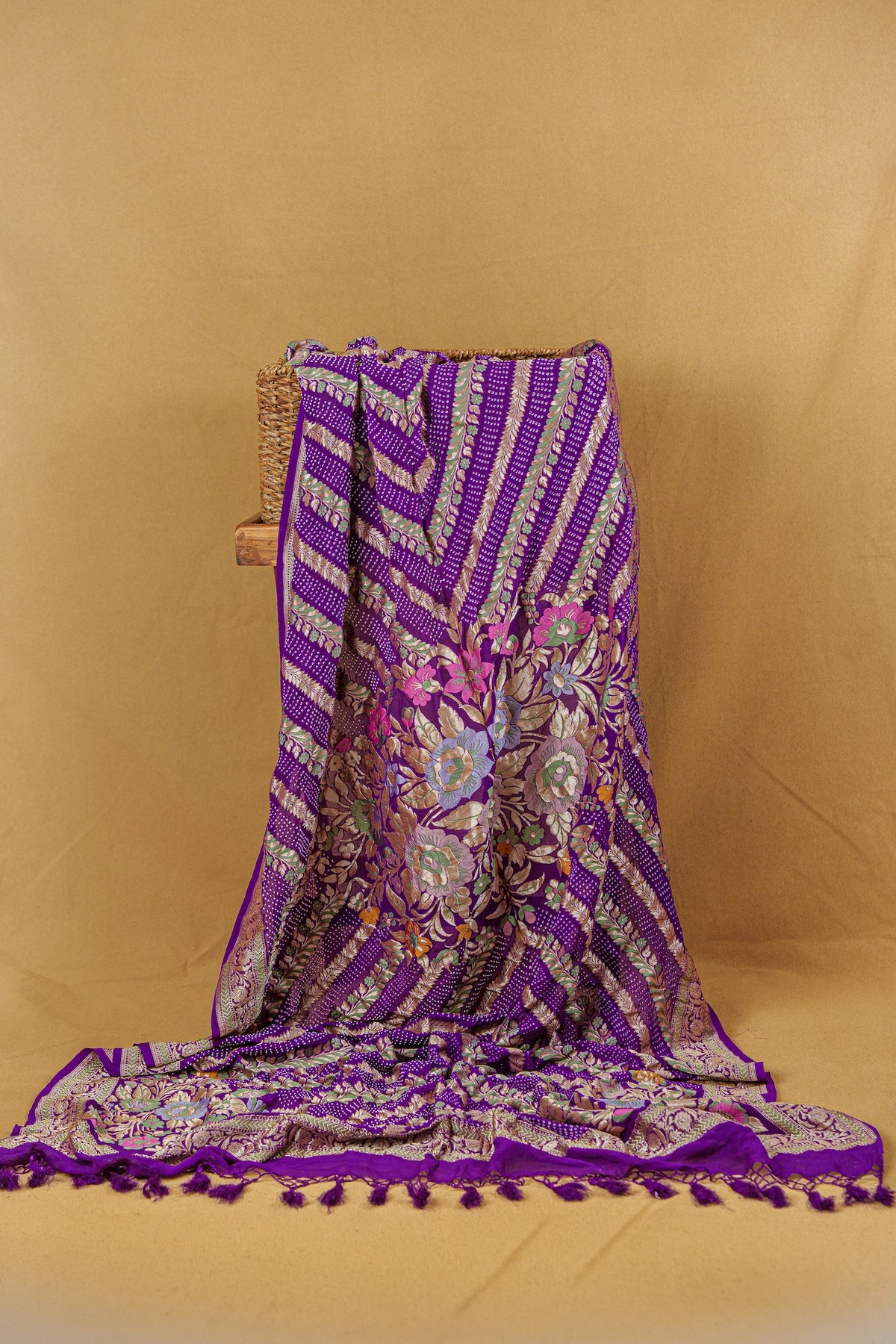Royal Purple Banarasi Bandhani Dupatta