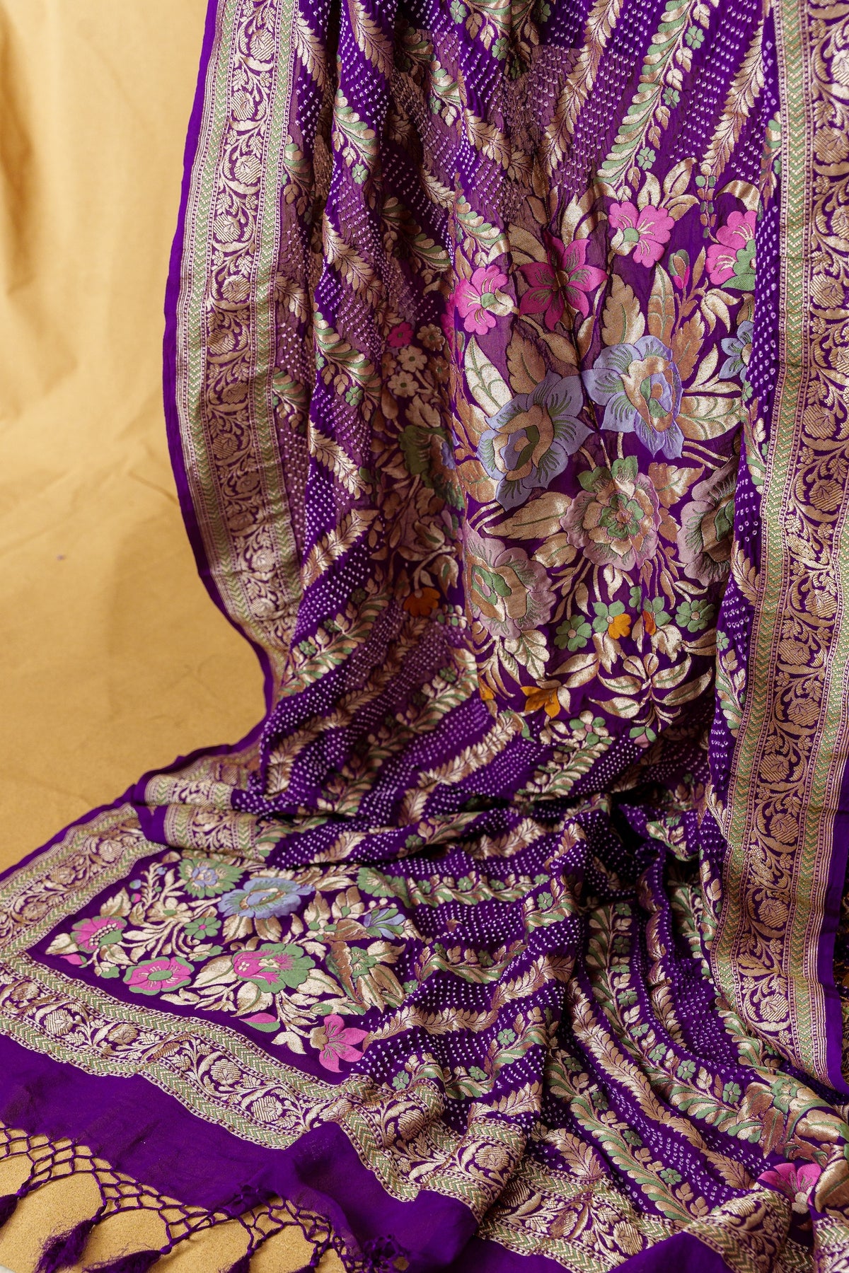 Royal Purple Banarasi Bandhani Dupatta