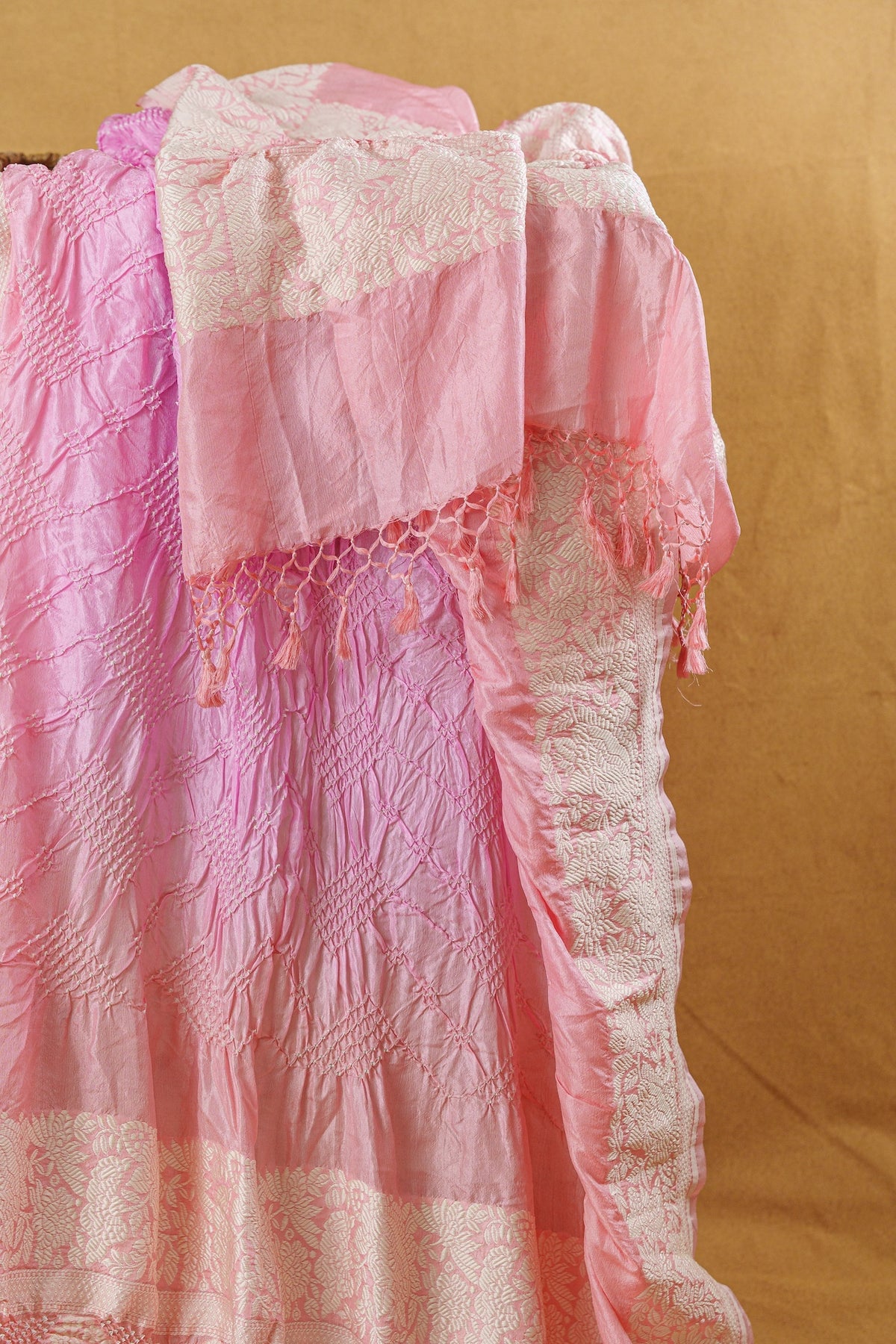 Blush Pink Ombre Silk Dupatta